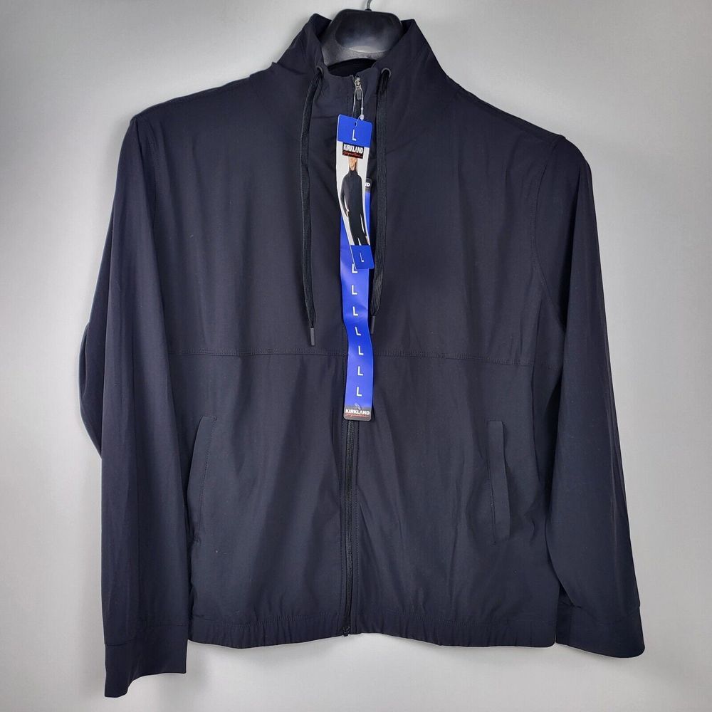 Kirkland Active Jacket Women's Size Large Full‎ Zip Quick Dry Black Pockets New